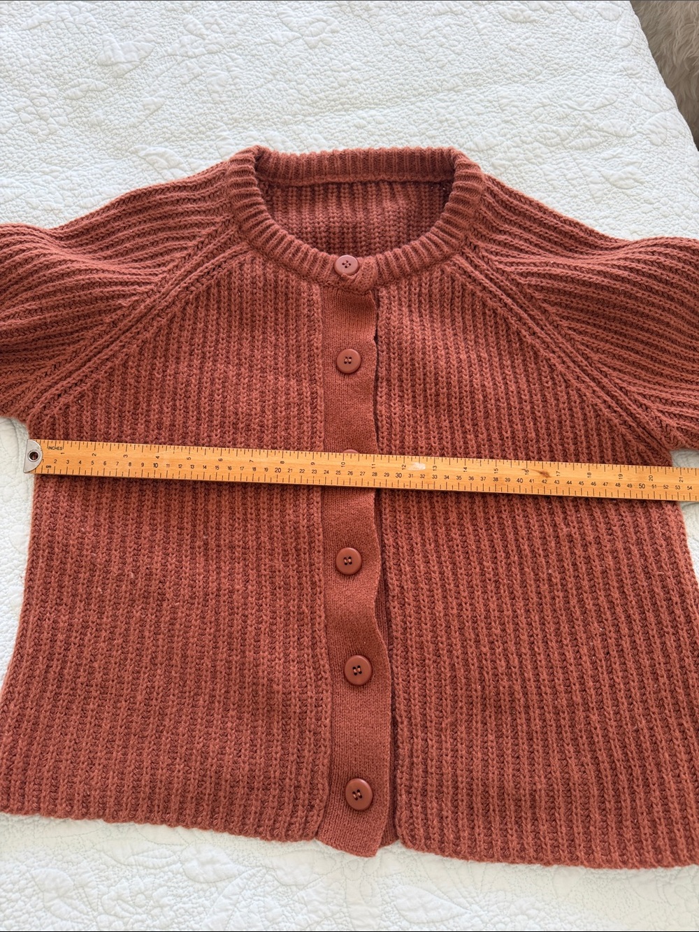 Soft & Cozy button-Front Cardigan Sweater - Rusty Brown M - Picture 7 of 12